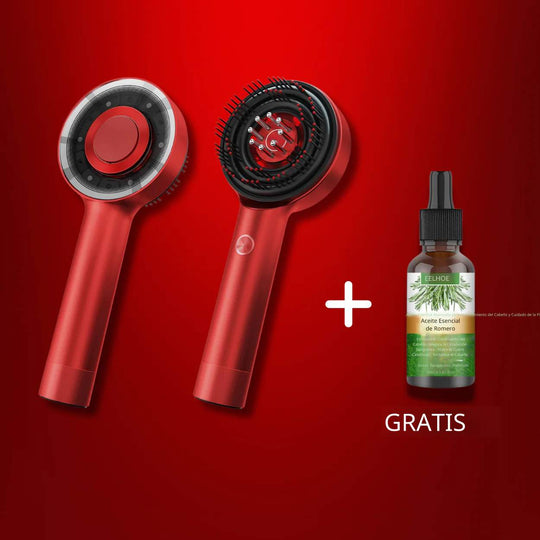 Mangalo HydroKamm™ | Cepillo de Masaje con Luz Roja Eléctrica