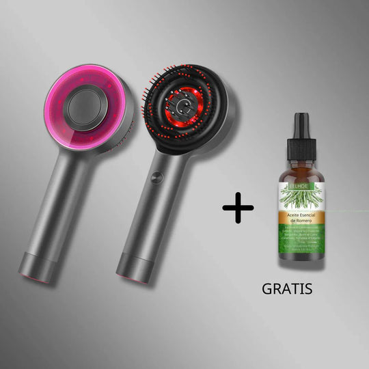 Mangalo HydroKamm™ | Cepillo de Masaje con Luz Roja Eléctrica