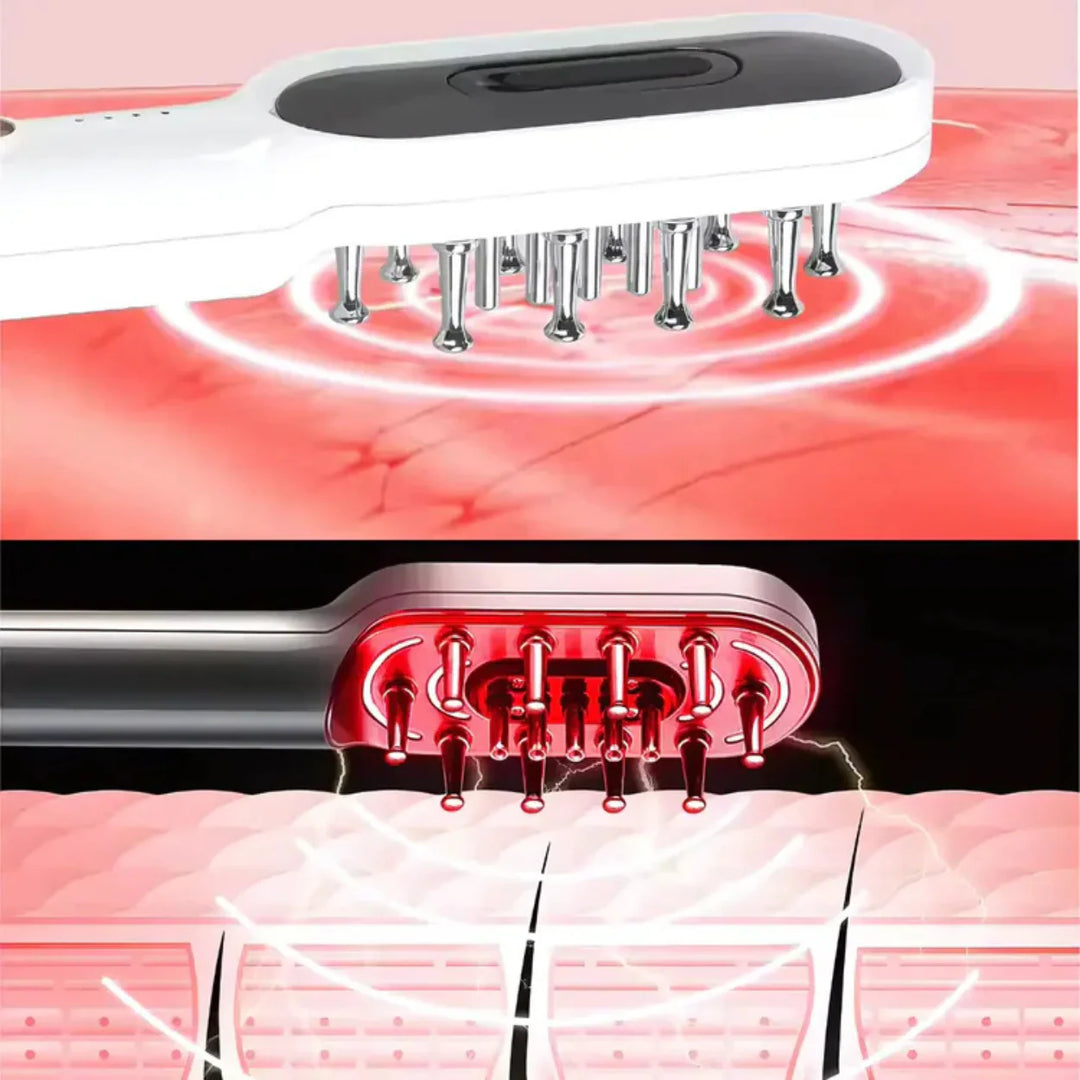 RadiantRoots™ | Descubre un cabello más abundante con el cepillo LED para crecimiento capilar